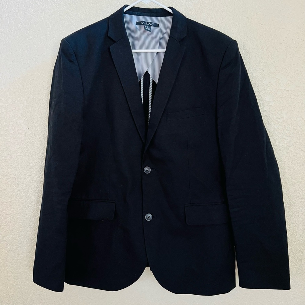 21 Men  Modern Fit Blazer, Black size XL